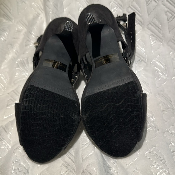 Liliana suede stiletto peep toe sandals with buckles size 9 - Picture 4 of 10